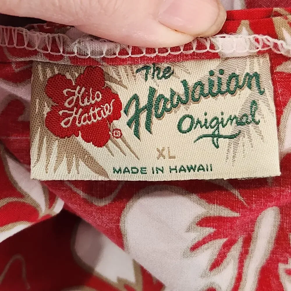 VTG Hilo Hattie's The Hawaiian Original Red Hibiscus Sleeveless Dress Girl XL - Picture 3 of 8